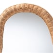 Pemberly Row Contemporary Rattan Irregular Shape Wall Mirror in Natural