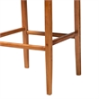 Pemberly Row Contemporary Rattan and Wood 2-Piece Bar Stool Set