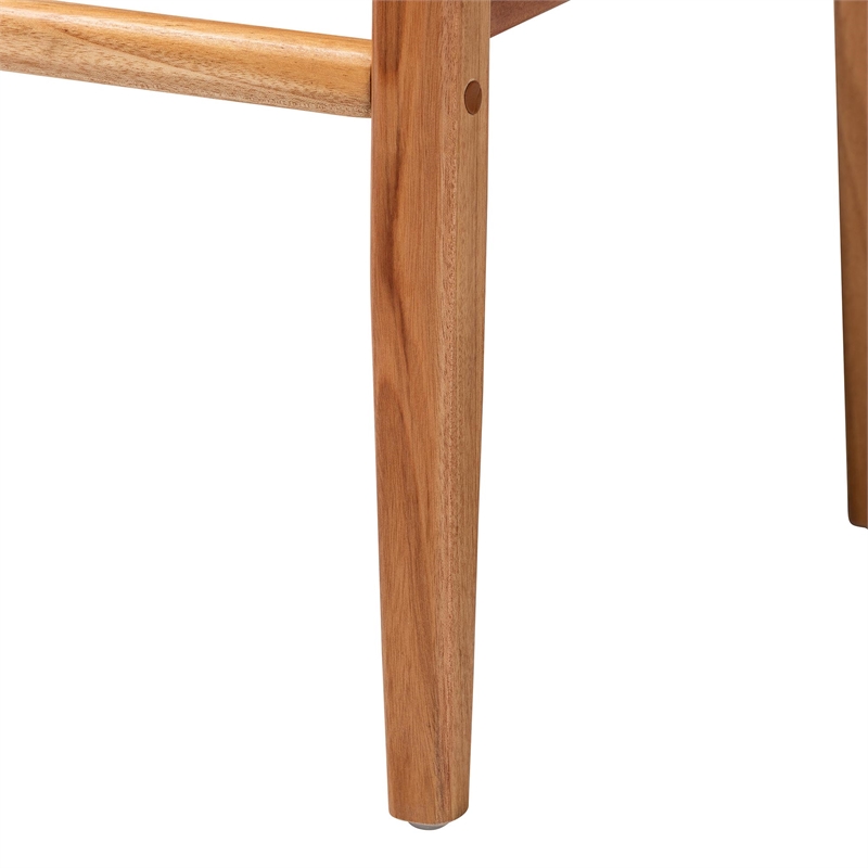 Pemberly Row Rattan and Mahogany 2-Piece Dining Armchair Set