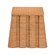 Pemberly Row Contemporary Rattan Pleated End Table with Braided Detail