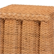 Pemberly Row Contemporary Rattan Pleated End Table with Braided Detail