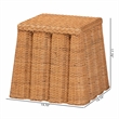 Pemberly Row Contemporary Rattan Pleated End Table with Braided Detail