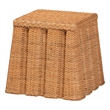 Pemberly Row Contemporary Rattan Pleated End Table with Braided Detail