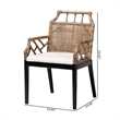 Pemberly Row Rattan 2-Piece Dining Armchair Set with Cushions