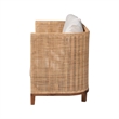 Pemberly Row Contemporary Rattan Tuxedo Sofa with Upholstered Cushions