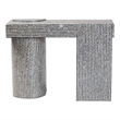 Pemberly Row Capiz Shell Console Table with Geometric Pattern