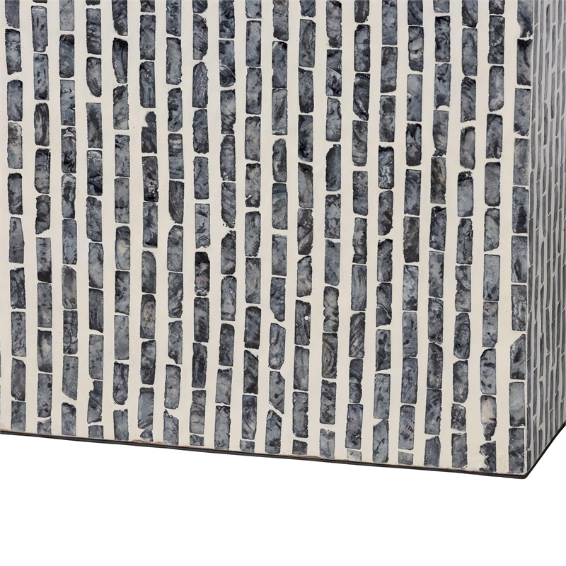 Pemberly Row Capiz Shell Console Table with Geometric Pattern