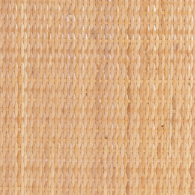 Pemberly Row Contemporary Oval Rattan Coffee Table with Open Shelf