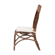 Pemberly Row Rattan Dining Chair with Floral Openwork Backrest