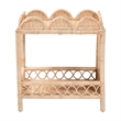 Pemberly Row Contemporary 2-Tier Scalloped Rattan End Table in Natural