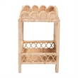 Pemberly Row Contemporary 2-Tier Scalloped Rattan End Table in Natural