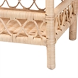 Pemberly Row Contemporary 2-Tier Scalloped Rattan End Table in Natural