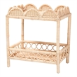 Pemberly Row Contemporary 2-Tier Scalloped Rattan End Table in Natural
