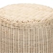Pemberly Row Scalloped Rattan Round End Table in 2-Tone Natural