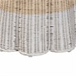 Pemberly Row Scalloped Rattan Round End Table in 2-Tone Natural