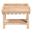 Pemberly Row Scalloped Rattan End Table with Removable Tray Top