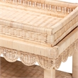 Pemberly Row Scalloped Rattan End Table with Removable Tray Top