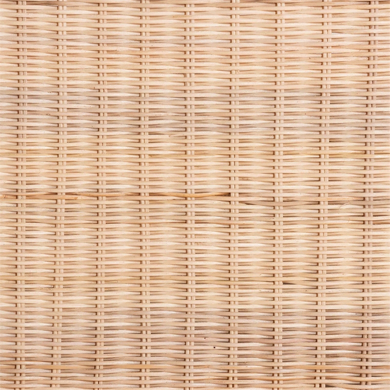 Pemberly Row Scalloped Rattan End Table with Removable Tray Top