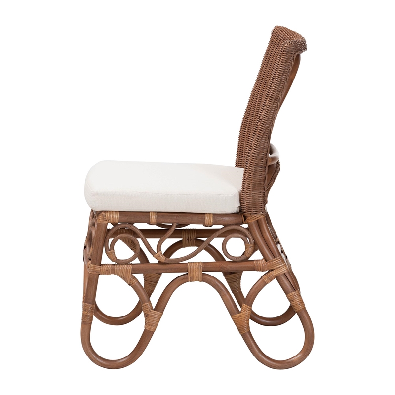 Pemberly Row Rattan Dining Chair with Sculptural Openwork Frame