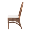 Pemberly Row Contemporary Rattan Dining Chair with High Woven Backrest