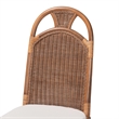 Pemberly Row Contemporary Rattan Dining Chair with High Woven Backrest