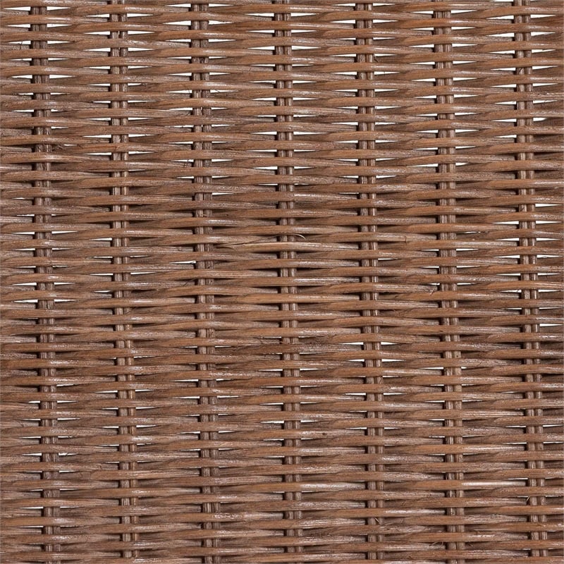 Pemberly Row Contemporary Rattan Dining Chair with High Woven Backrest