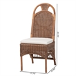 Pemberly Row Contemporary Rattan Dining Chair with High Woven Backrest