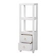 Pemberly Row Contemporary Grasscloth Tall Storage Cabinet with 2 Drawers