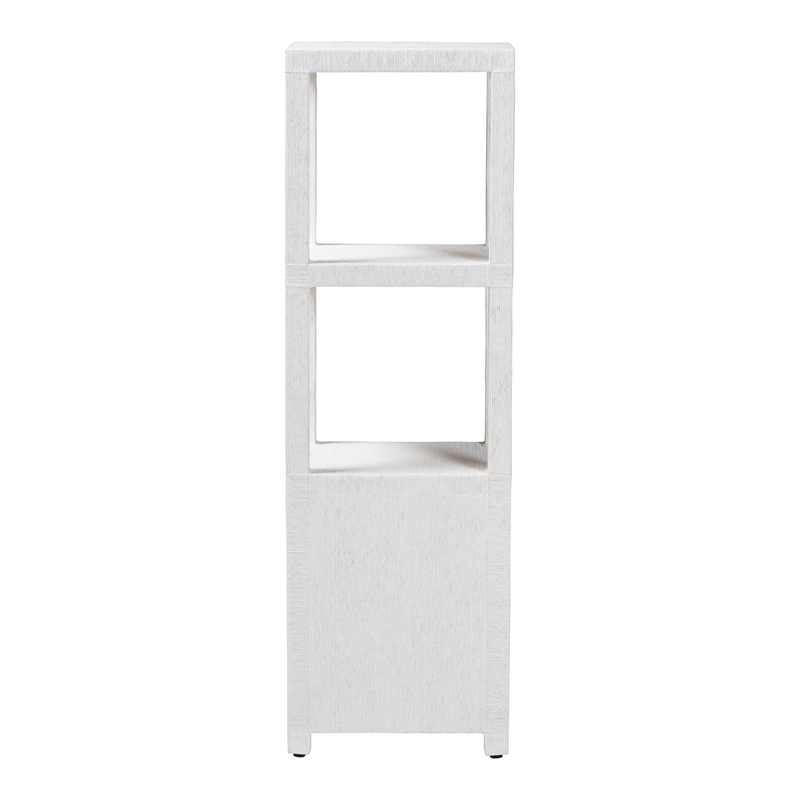 Pemberly Row Contemporary Grasscloth Tall Storage Cabinet with 2 Drawers