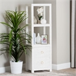 Pemberly Row Contemporary Grasscloth Tall Storage Cabinet with 2 Drawers