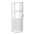 Pemberly Row Contemporary Grasscloth Tall Storage Cabinet with 2 Drawers