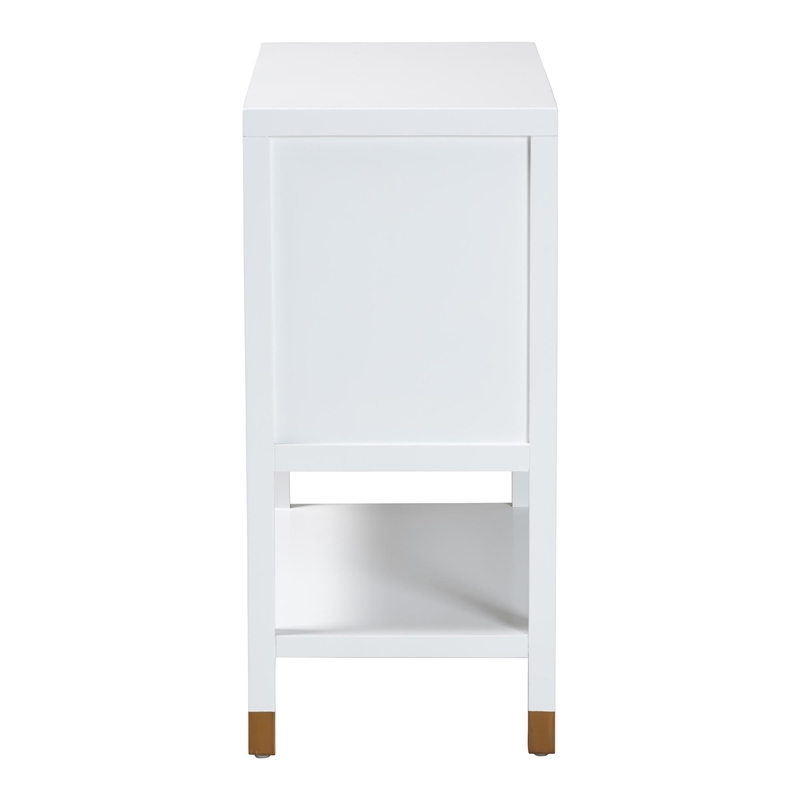 Pemberly Row Contemporary Fluted 2-Door Sideboard Storage Cabinet