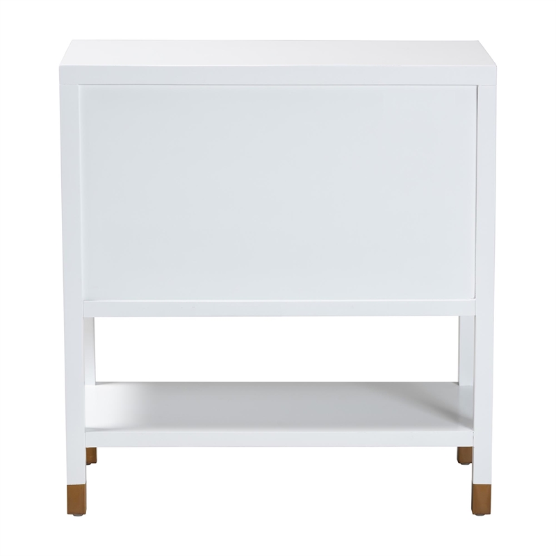 Pemberly Row Contemporary Fluted 2-Door Sideboard Storage Cabinet
