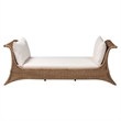 Pemberly Row Contemporary Rattan Daybed with Removable Cushions