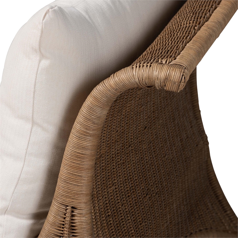 Pemberly Row Contemporary Rattan Daybed with Removable Cushions