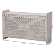 Pemberly Row Contemporary Wood Storage Trunk with Carved Geometric Front