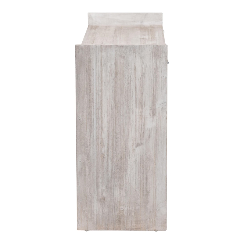 Pemberly Row Contemporary Wood Storage Trunk with Carved Geometric Front
