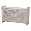 Pemberly Row Contemporary Wood Storage Trunk with Carved Geometric Front