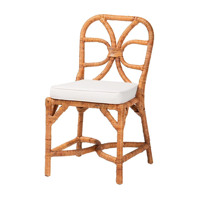 Pemberly Row 5-Piece Braided Rattan Dining Set in Light Honey