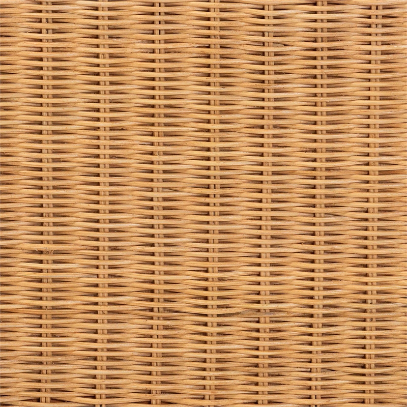 Pemberly Row Scalloped Rattan Queen Bed Frame with Footboard