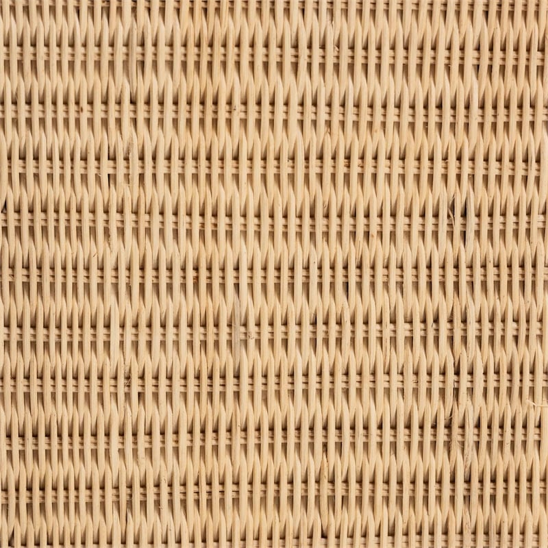 Pemberly Row Contemporary Pleated Rattan Cocktail Ottoman with Cushion