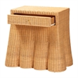 Pemberly Row Contemporary Scalloped Rattan Console Table with Drawer