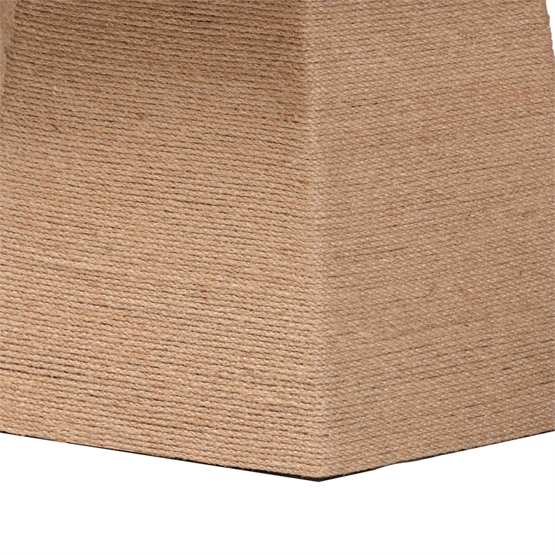 Pemberly Row Contemporary Handwoven Jute Coffee Table with Pedestal Base