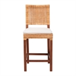 Pemberly Row Rattan Counter Stool with Woven Lattice Backrest