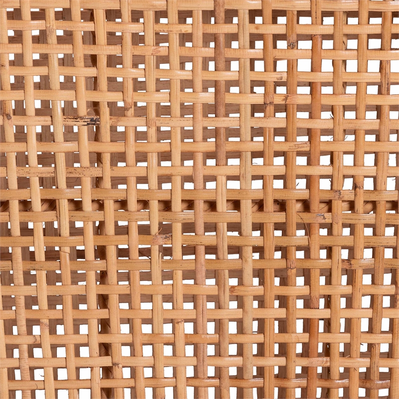 Pemberly Row Rattan Counter Stool with Woven Lattice Backrest