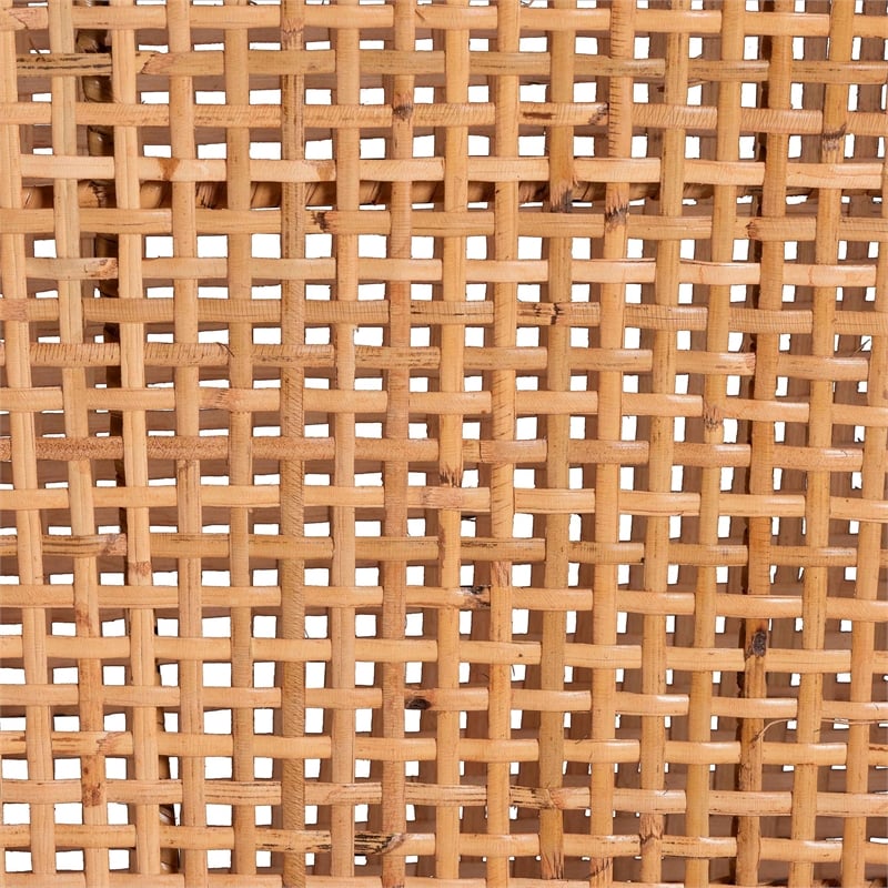 Pemberly Row Rattan Dining Chair with Woven Lattice Backrest