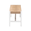 Pemberly Row Woven Paper Loom Bench with Mahogany Frame in White