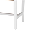 Pemberly Row Woven Paper Loom Bench with Mahogany Frame in White