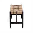 Pemberly Row Woven Paper Loom Bench with Mahogany Frame in Black