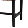 Pemberly Row Woven Paper Loom Bench with Mahogany Frame in Black